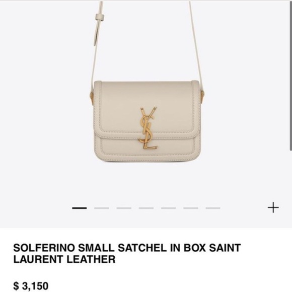 Yves Saint Laurent Cream White Solferino Small Satchel Box Leather - Picture 2 of 12